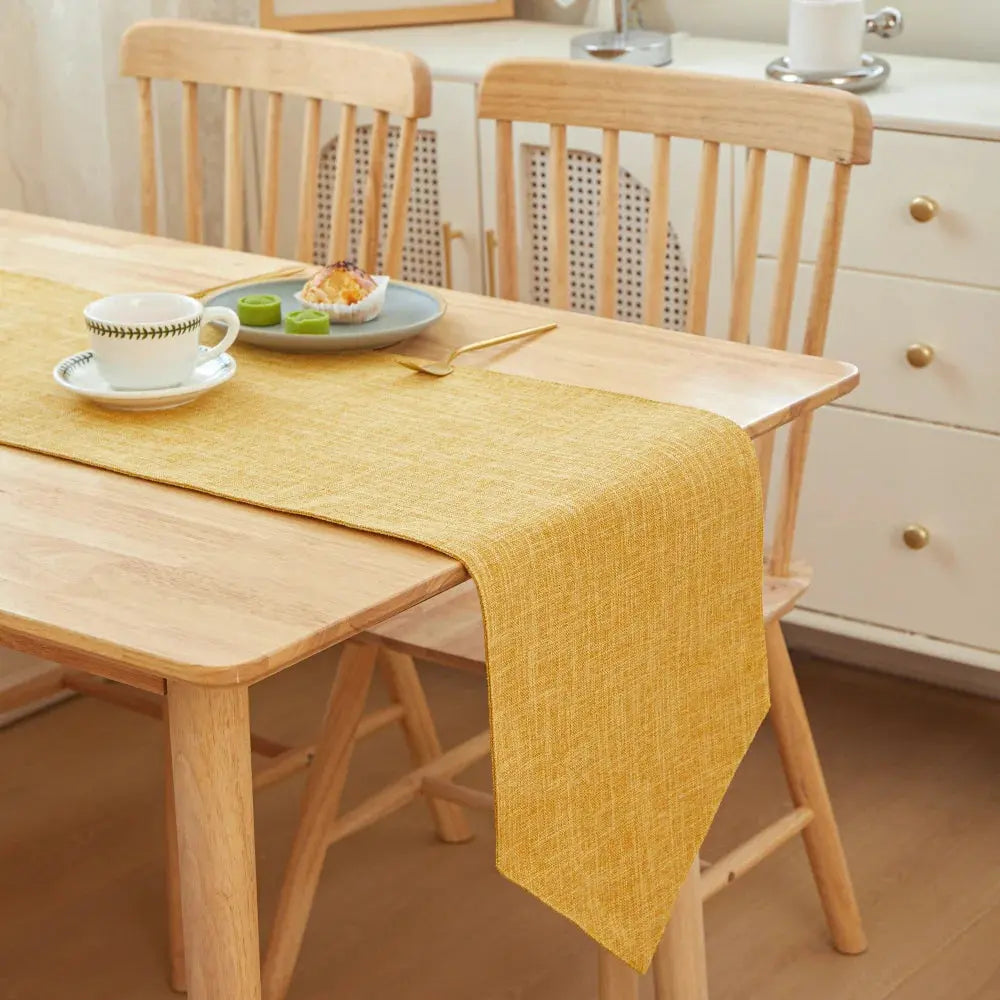 Caminho de Mesa de Jantar Minimalista Amarelo Dourado Casamarella