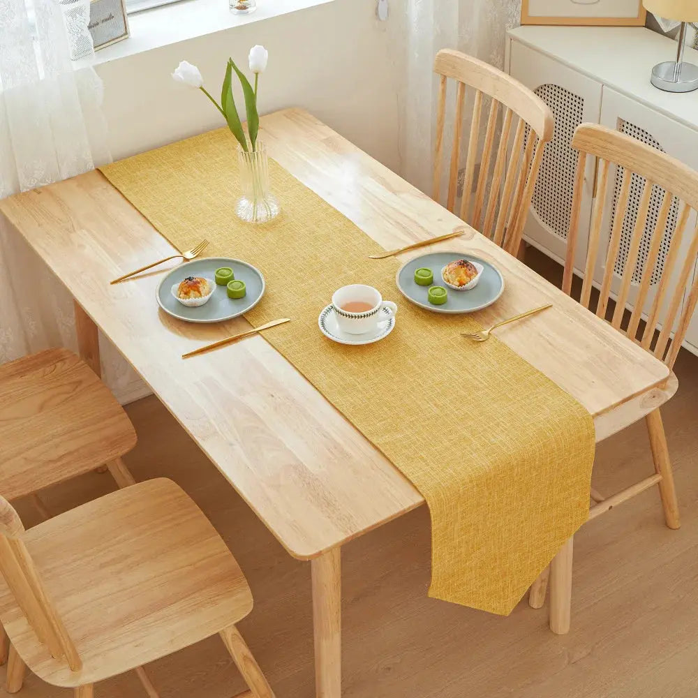 Caminho de Mesa de Jantar Minimalista Amarelo Dourado Casamarella