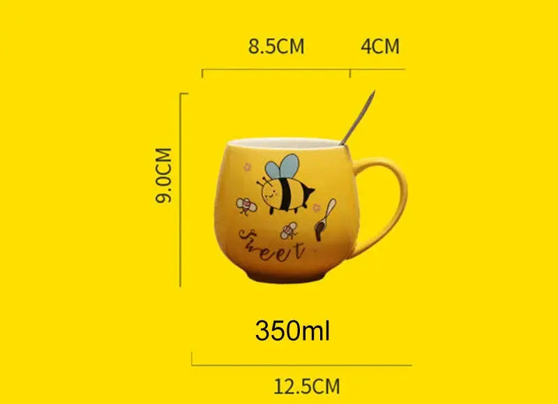 Caneca de Café de Cerâmica Criativa com Estampa de Abelha Casamarella