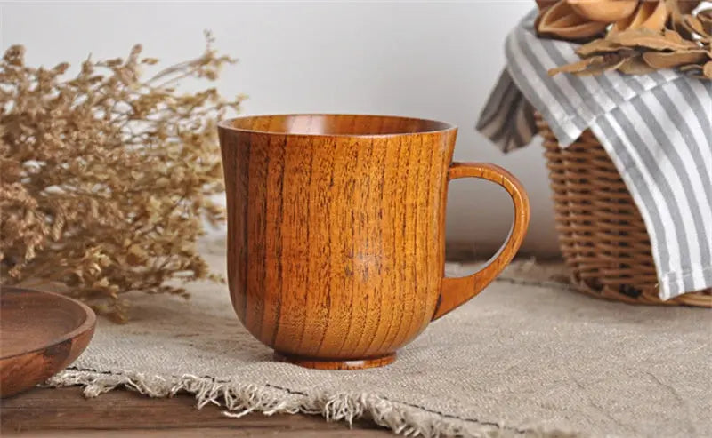 Caneca de Madeira Maciça feita à Mão Casamarella