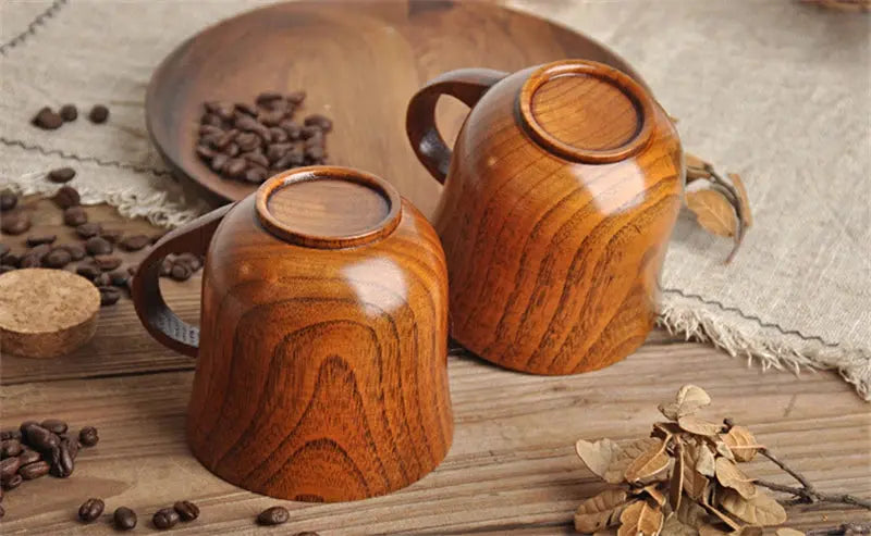Caneca de Madeira Maciça feita à Mão Casamarella