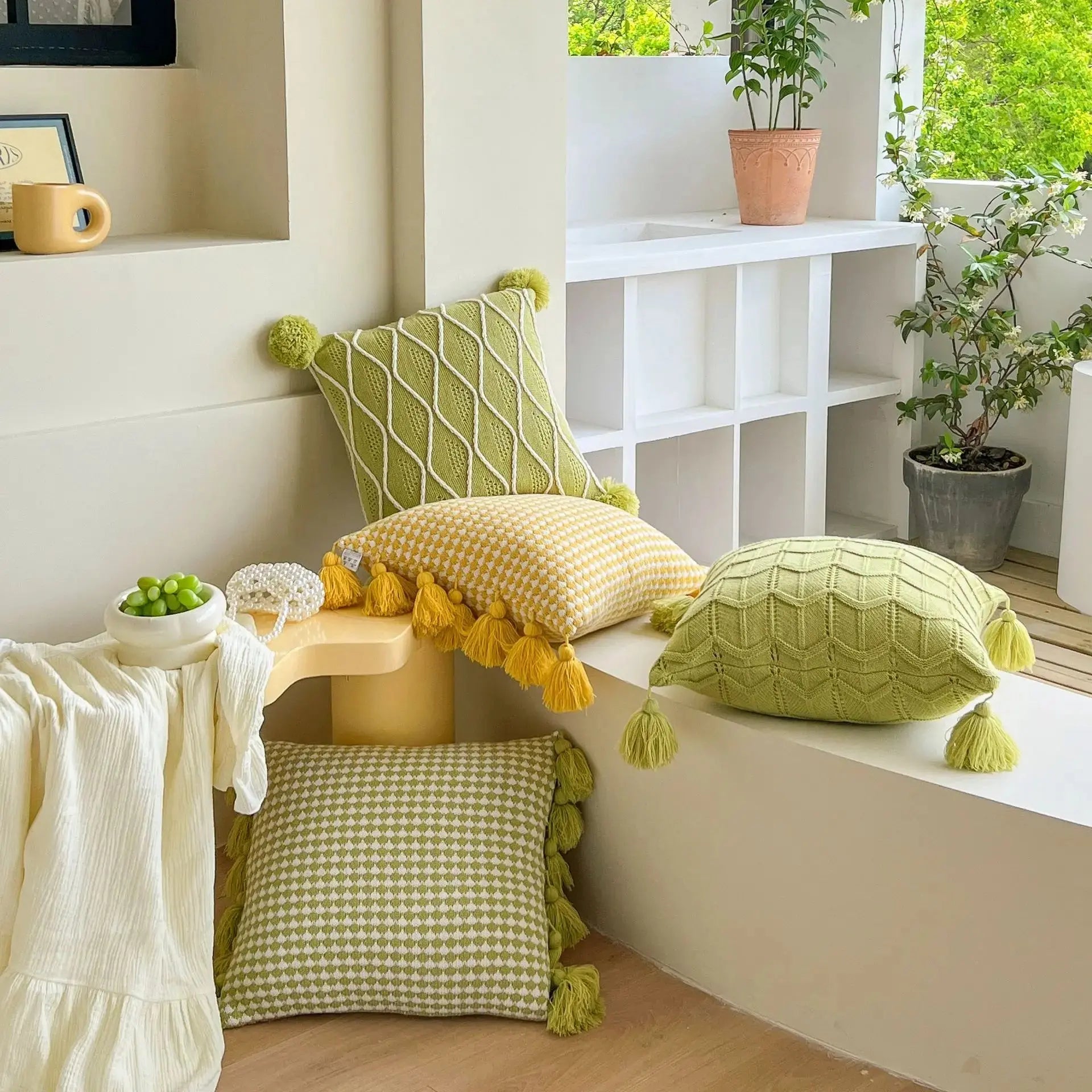 Capas de Almofadas com Tramas e Borlas - Estilo e Conforto Casamarella