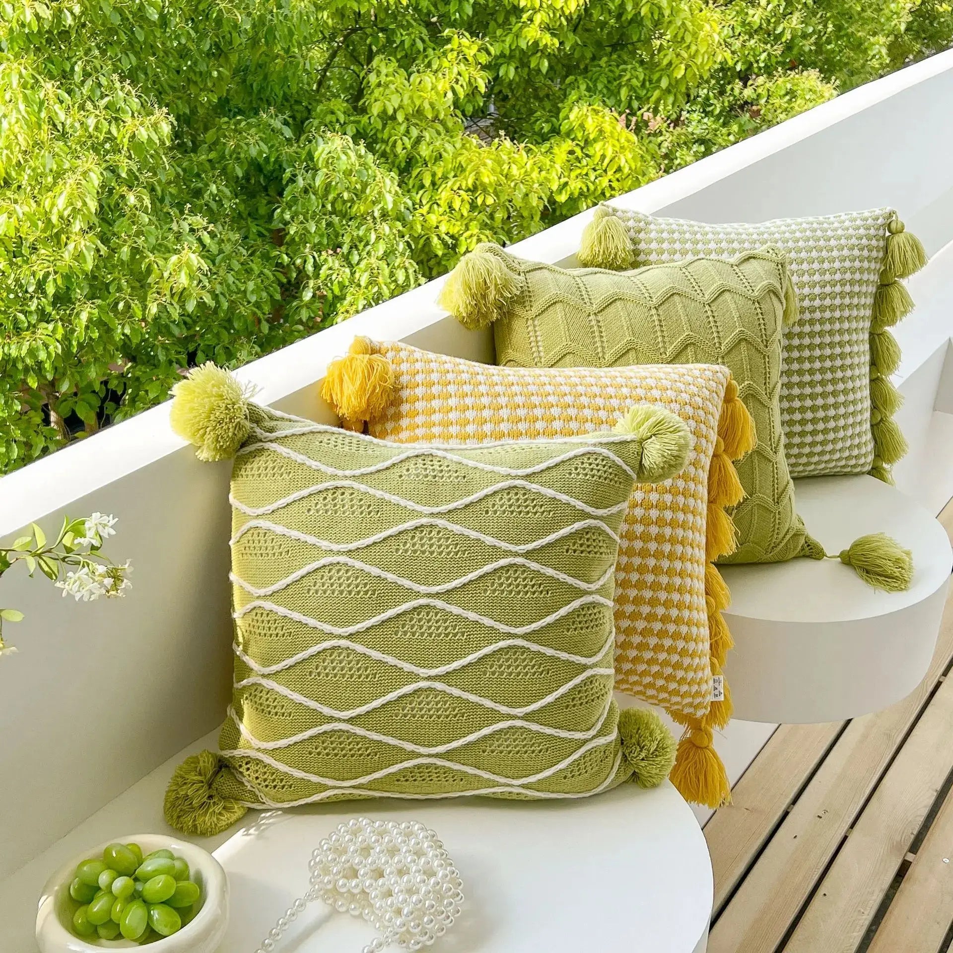 Capas de Almofadas com Tramas e Borlas - Estilo e Conforto Casamarella