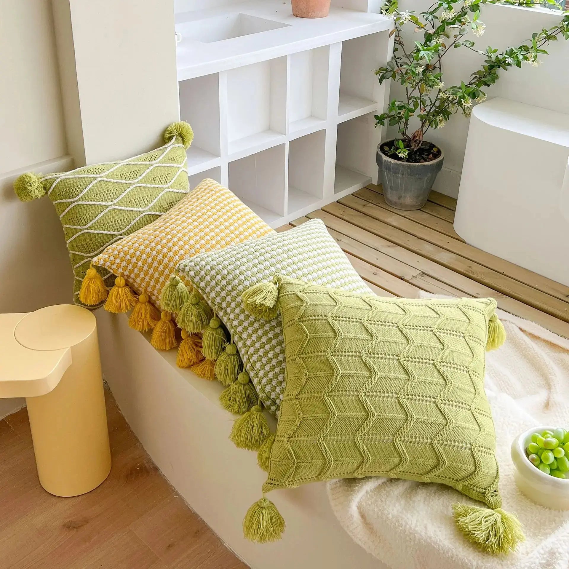 Capas de Almofadas com Tramas e Borlas - Estilo e Conforto Casamarella