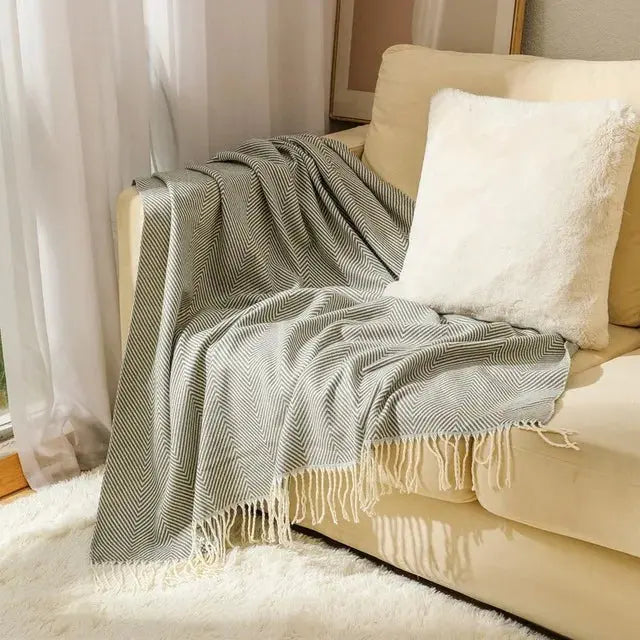 Cobertor Nórdico Listrado Jacquard Casamarella