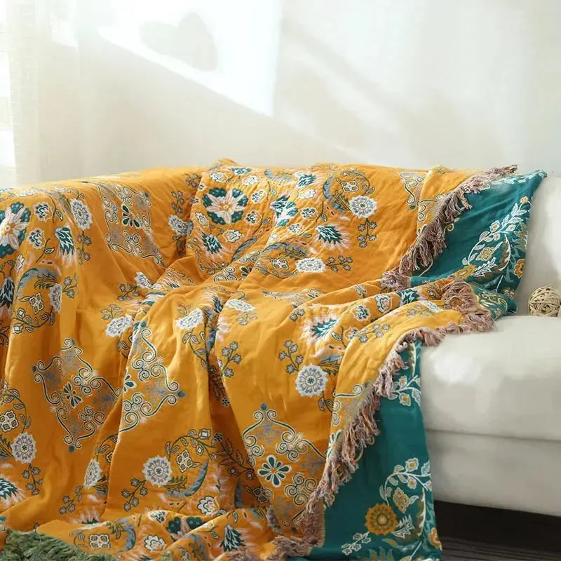 Cobertor de Algodão Boêmio Boho Casamarella