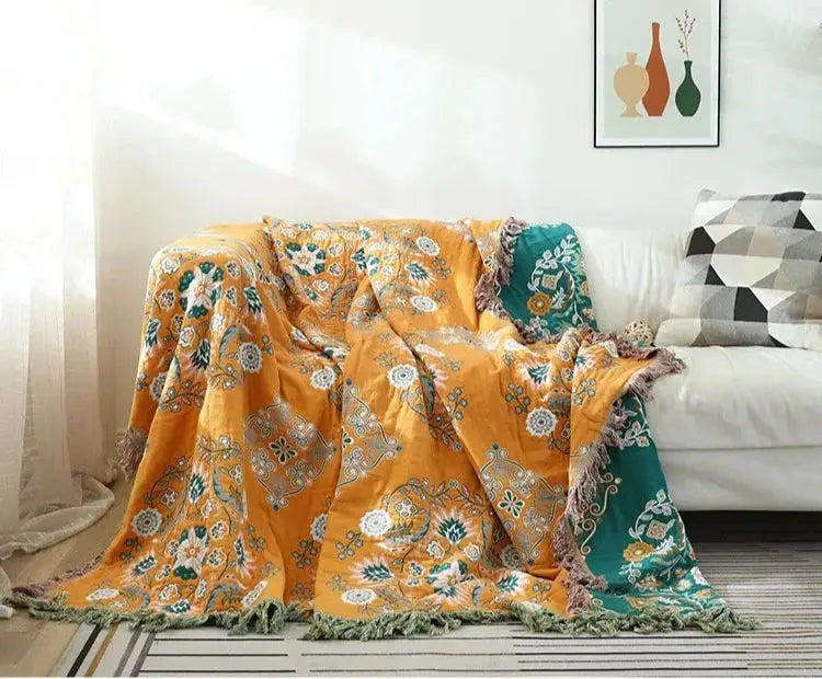Cobertor de Algodão Boêmio Boho Casamarella