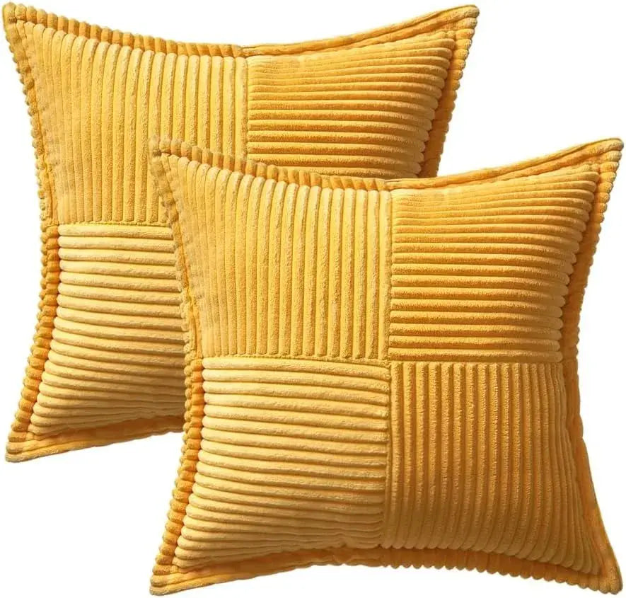 Fronha de Veludo Cotelê de 45x45cm para Decoração de Sofá Casamarella