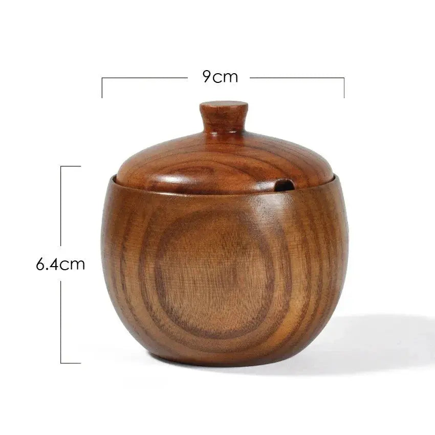 Pote de Tempero de Madeira Maciça Casamarella