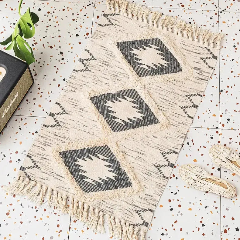 Tapete Decorativo de Chão com estampa Geométrica de Losangos Casamarella