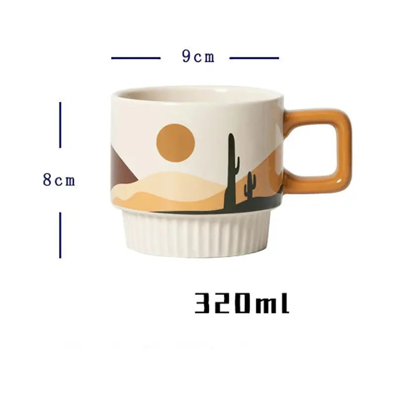 Caneca Para Café De Cerâmica com Estampa Cactos Casamarella