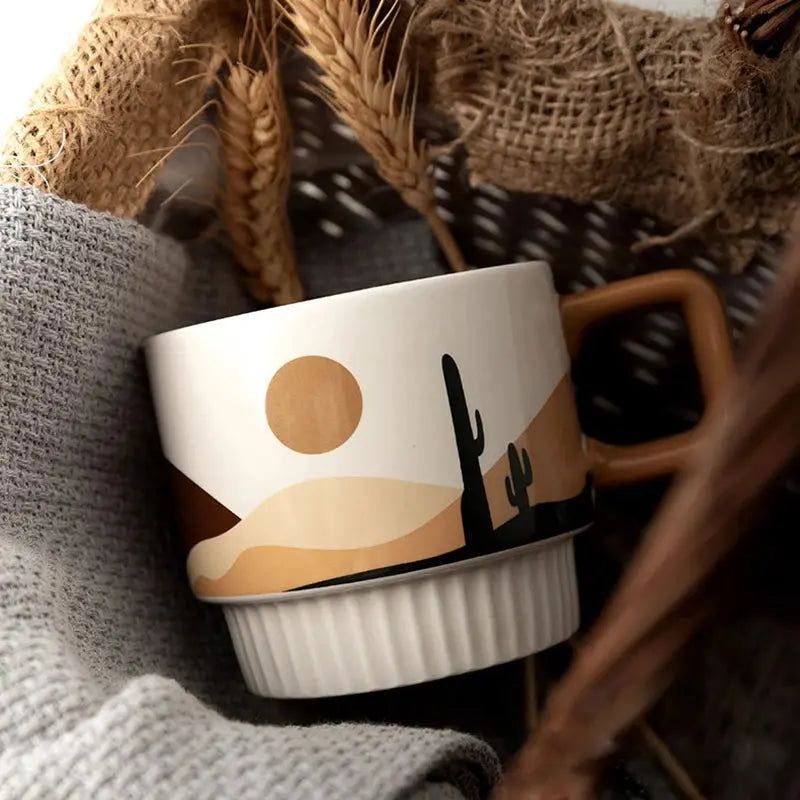 Caneca Para Café De Cerâmica com Estampa Cactos Casamarella