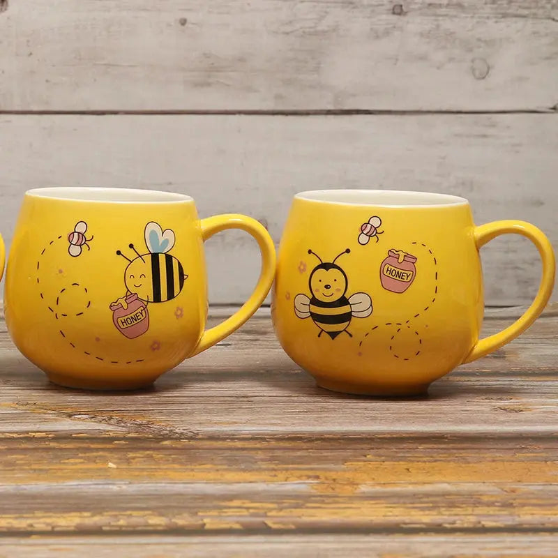 Caneca de Café de Cerâmica Criativa com Estampa de Abelha Casamarella