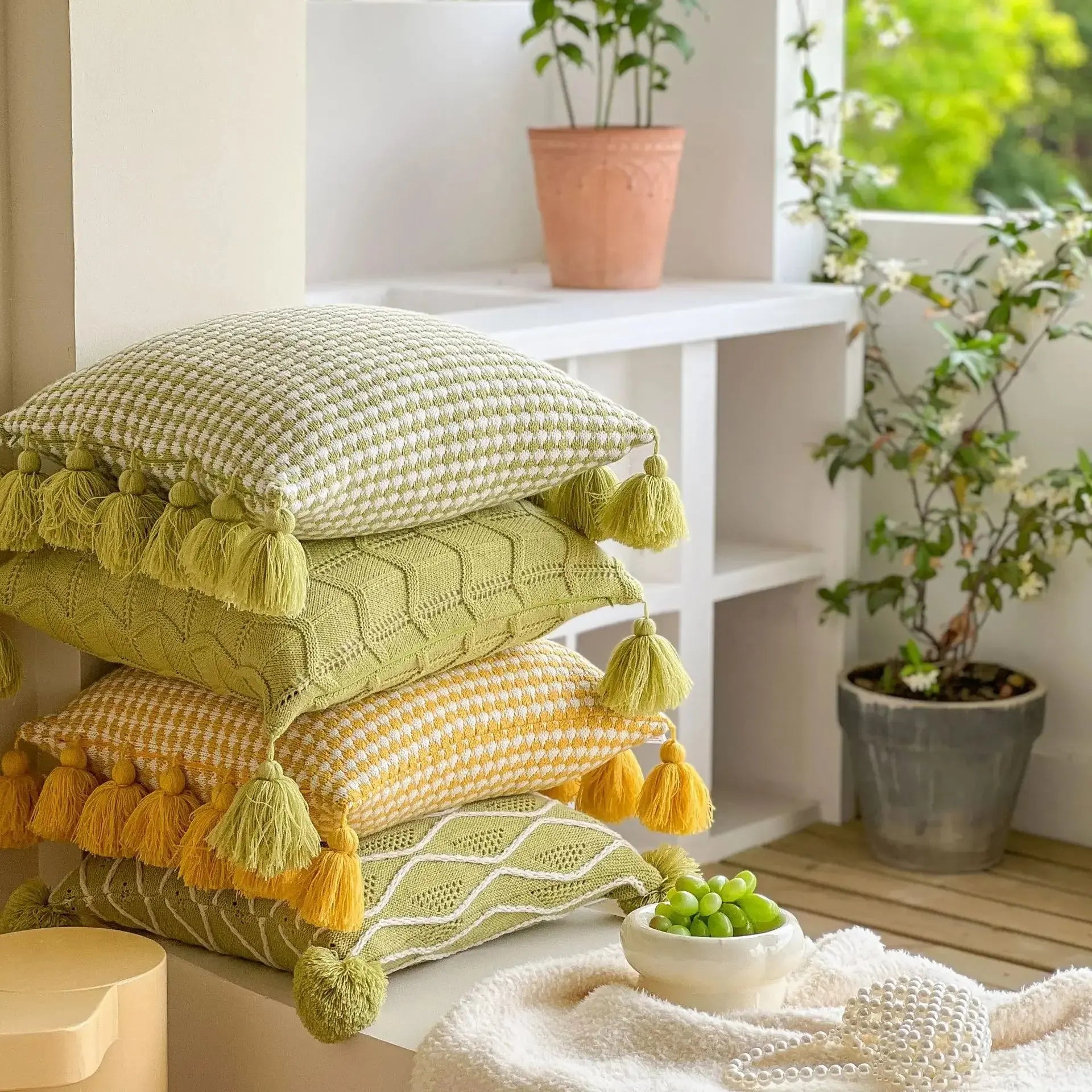 Capas de Almofadas com Tramas e Borlas - Estilo e Conforto Casamarella