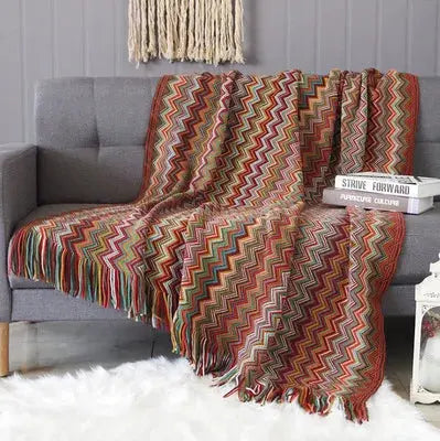 Cobertor Boho Asteca com Estampas Geométricas Casamarella