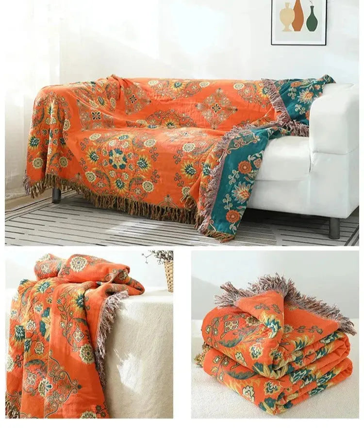 Cobertor de Algodão Boêmio Boho Casamarella