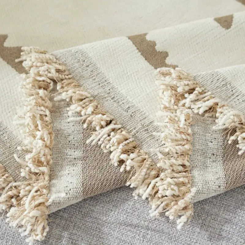 Cobertor de Sofá com Estampa Geométrica Boho e Borlas Casamarella
