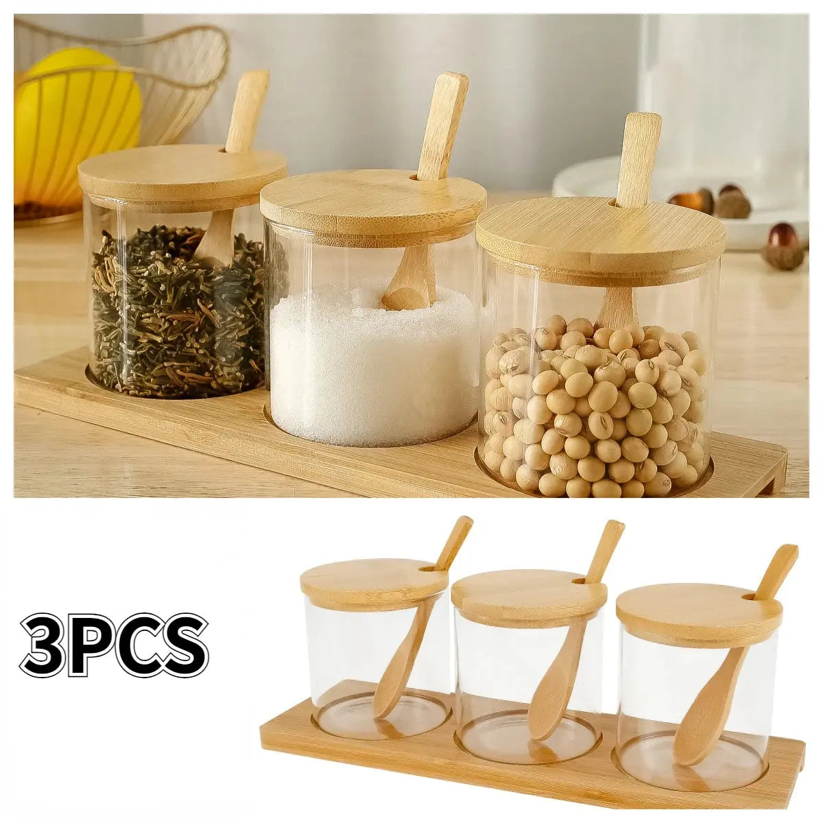 Conjunto de Potes de Condimento de 3 peças Casamarella