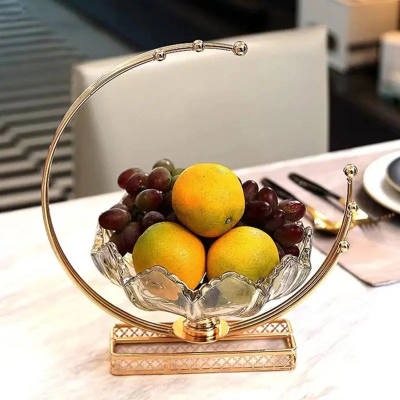 Fruteira de Mesa com Suporte Dourado Elegante Casamarella