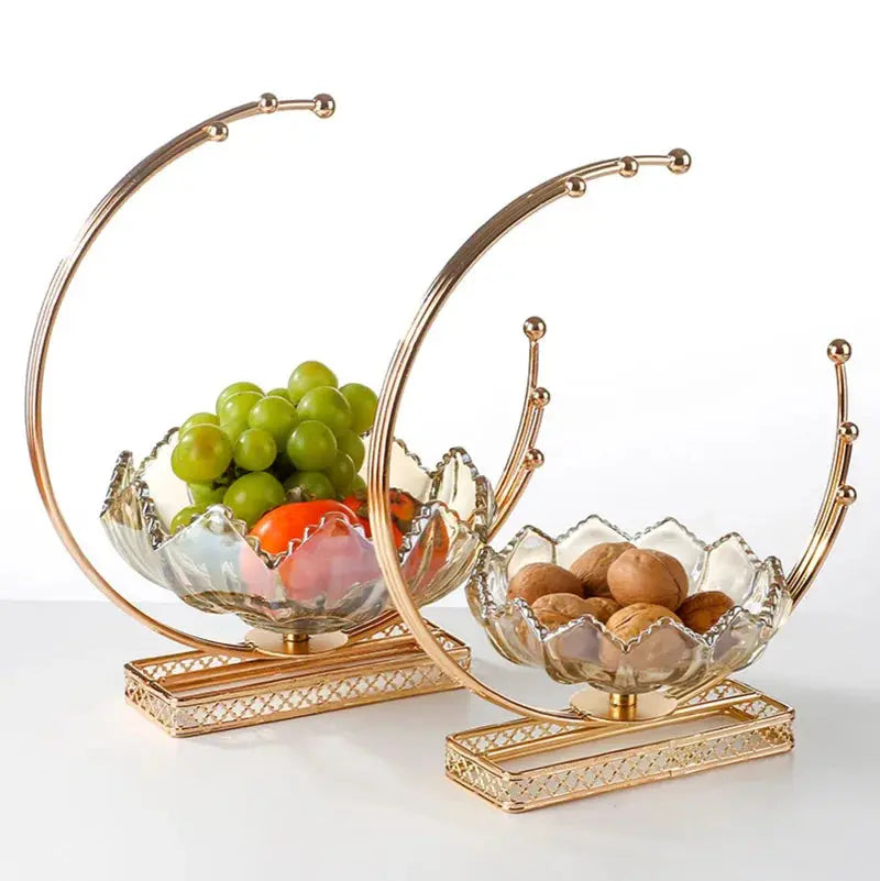 Fruteira de Mesa com Suporte Dourado Elegante Casamarella