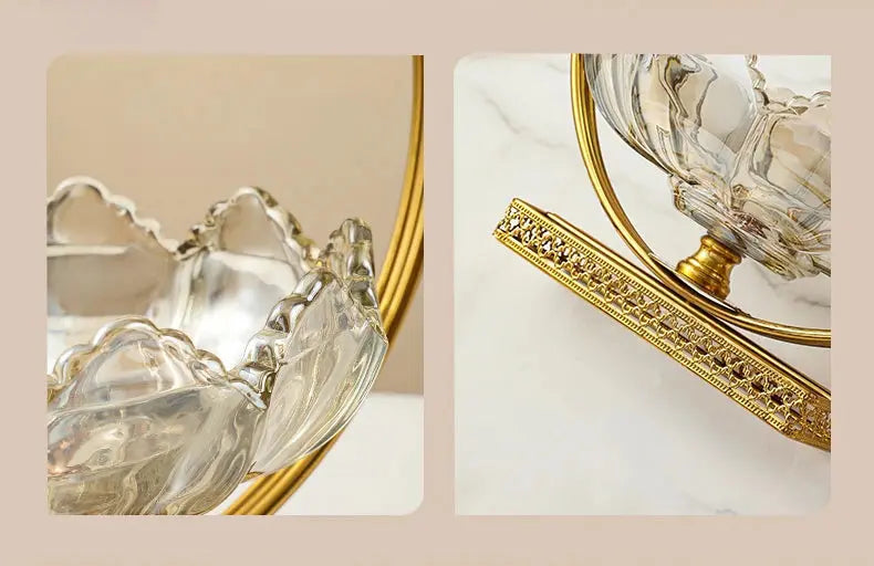 Fruteira de Mesa com Suporte Dourado Elegante Casamarella