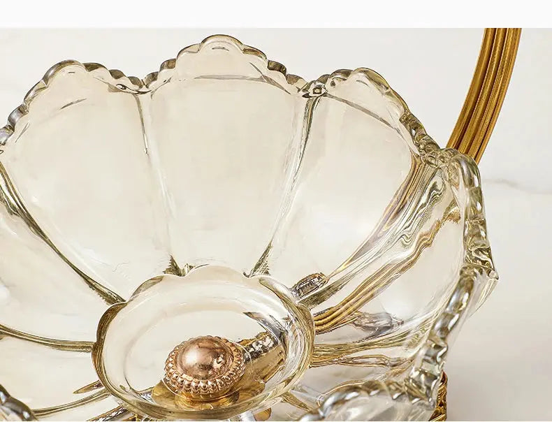Fruteira de Mesa com Suporte Dourado Elegante Casamarella