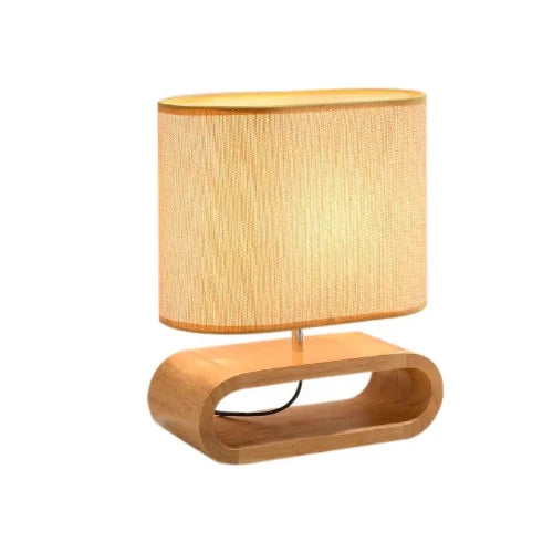 Luminária de Mesa com Base de Madeira Nórdica Casamarella