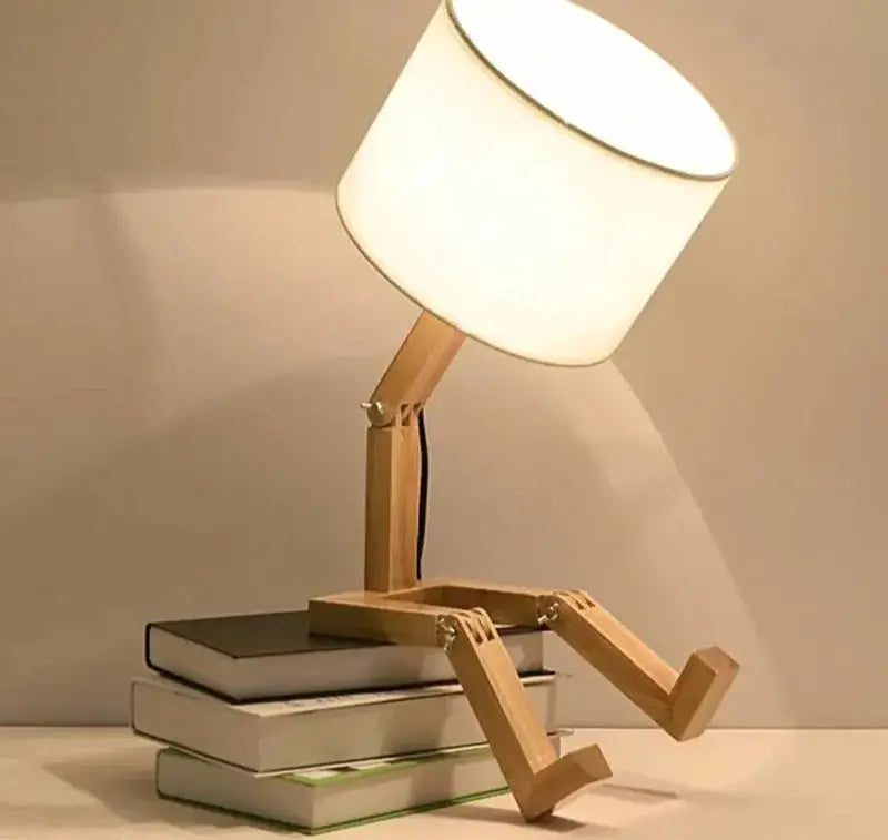 Luminária em Formato de Robô Suporte para Livros Casamarella
