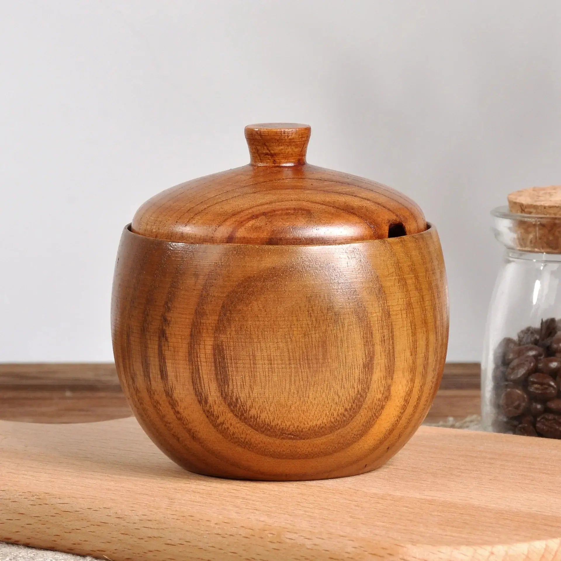 Pote de Tempero de Madeira Maciça Casamarella